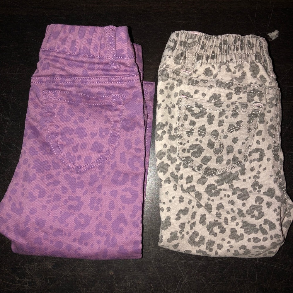 Two Pairs of Leopard Print Jeans